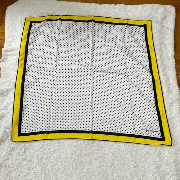 Carolina Herrera Accessories - Carolina Herrera Yellow and Black Polka Dot Scarf